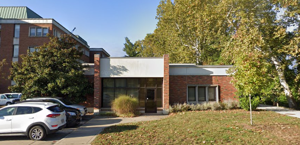 Image of the Grounds Maintenance Building next to Clippinger Laboratories